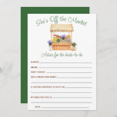 市場から外れたブライダルシャワーアドバイスカード 招待状 (正面/裏面)