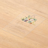 市場から外れたブライダルシャワー アクリル招待状 (レイダウン)