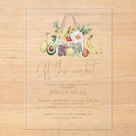 市場から外れたブライダルシャワー アクリル招待状