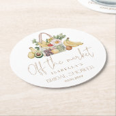 市場から外れたブライダルシャワー ラウンドペーパーコースター (アングル)