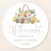 市場から外れたブライダルシャワー ラウンドペーパーコースター (正面)