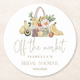 市場から外れたブライダルシャワー ラウンドペーパーコースター