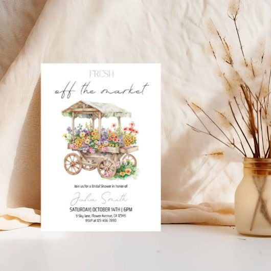 市場から外れたブライダルシャワー 招待状