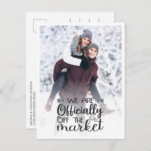 市場から外れた婚約qrコードの発表 ポストカード (正面/裏面)