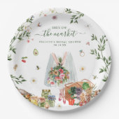 市場から外れて |ファーマーズマーケットブライダルシャワー ペーパープレート (正面)
