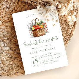 市場から外れる緑のブライダルシャワーへの招待 招待状