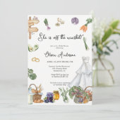 市場から外れる農家のブライダルシャワーへの招待 招待状 (スタンド正面)
