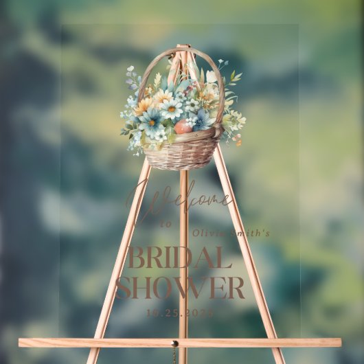 市場から姿を消した花嫁のシャワー, 花の花嫁のシャワー アクリルサイン (ニュートラル)