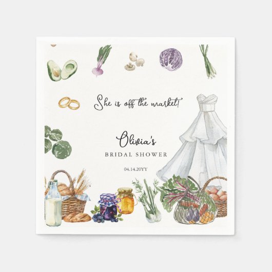 市場から姿を消した農家の花嫁シャワーのお土産 スタンダードカクテルナプキン (正面)
