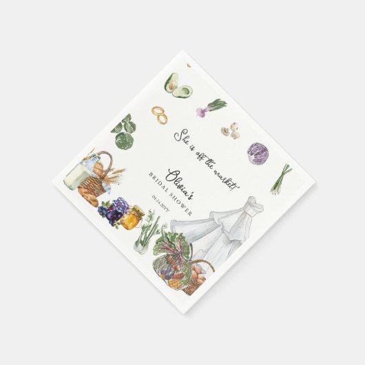 市場から姿を消した農家の花嫁シャワーのお土産 スタンダードカクテルナプキン (角)