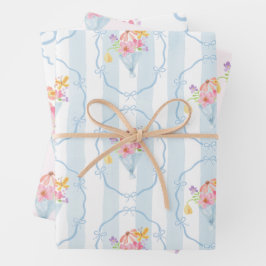 市場から届いたばかりのふんわりフラワーパステル ラッピングペーパーシート