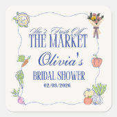 市場から届いたばかりのウェディングシャワーのご案内 スクエアシール (正面)