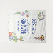 市場から届いたばかりのウェディングシャワーのために、気まぐれに描かれた タペストリー (正面(横))