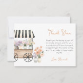 市場から届いたばかりのウェディングシャワーの感謝カード サンキューカード (正面)