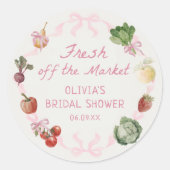 市場から届いたばかりのウェディングシャワーステッカー ラウンドシール (正面)