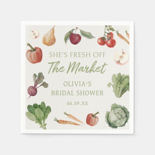 市場から届いたばかりのウェディングシャワーナプキン スタンダードカクテルナプキン (正面)