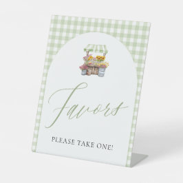 市場から届いたばかりのギフトサイン グリーンギンガム 台座サイン