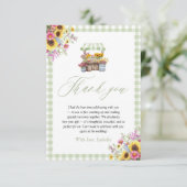 市場から届いたばかりのグリーンギンガム感謝カード サンキューカード (スタンド正面)