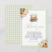 市場から届いたばかりのグリーンギンガム感謝カード サンキューカード (正面/裏面)