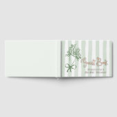 市場から届いたばかりのセージグリーンのストライプ水彩 ゲストブック (全面)