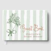 市場から届いたばかりのセージグリーンのストライプ水彩 ゲストブック (正面)