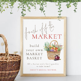 市場から届いたばかりのバスケットを満たそう ブライダルシャワー ポスター