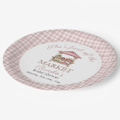市場から届いたばかりのピンクのカントリー風 ブライズシャワー ペーパープレート (アングル)