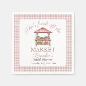 市場から届いたばかりのピンクのカントリー風 ブライダルシャワー スタンダードカクテルナプキン (正面)