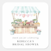 市場から届いたばかりのファーマーズマーケット ブライダルシャワー スクエアシール (正面)