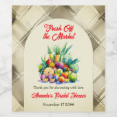 市場から届いたばかりのフレッシュなフルーツを使ったナチュラルな前撮りパーティー ワインラベル (シングルラベル)