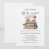 市場から届いたばかりのブライダルシャワーのお知らせ 招待状 (正面/裏面)