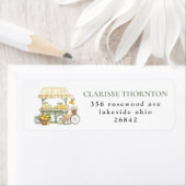 市場から届いたばかりのブライダルシャワーの返信先住所ラベル ラベル (インサイチュ)