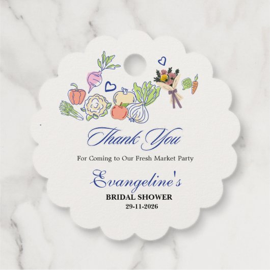 市場から届いたばかりのブライダルシャワーパーティー感謝 フェイバータグ (裏面)