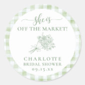 市場から届いたばかりのブライダルシャワーファーマーズ ラウンドシール (正面)