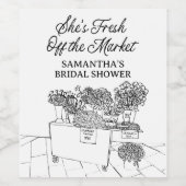 市場から届いたばかりのブライダルシャワー、ファーマーズマーケット ワインラベル (シングルラベル)