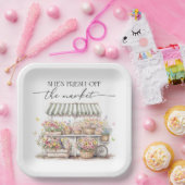 市場から届いたばかりのブライダルシャワー ペーパープレート (パーティー)