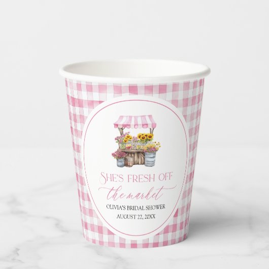 市場から届いたばかりのブライダルシャワー 紙コップ (裏面)