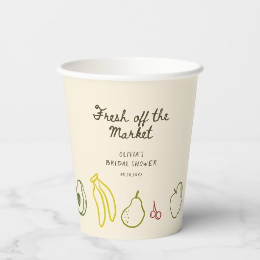 市場から届いたばかりのブライダルシャワー 紙コップ (裏面)