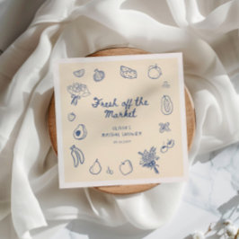 市場から届いたばかりのブルー手描きシリーズ スタンダードカクテルナプキン