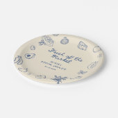 市場から届いたばかりのブルー手描きシリーズ ペーパープレート (アングル)