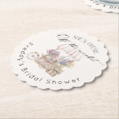 市場から届いたばかりのボーホー フラワー カート ブライダル ペーパーコースター (アングル)