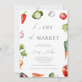 市場から届いたばかりのモダンなファーム ブライダルシャワー 招待状 (正面)