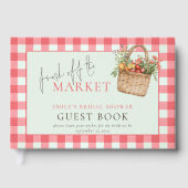 市場から届いたばかりのレッドギンガムのウェディングシャワー ゲストブック (正面)