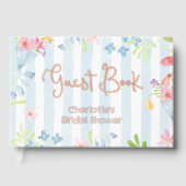 市場から届いたばかりのワイルドフラワーのストライプ水彩 ゲストブック (正面)