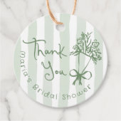 市場から届いたばかりの愛らしい緑の手描き フェイバータグ (正面)