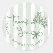 市場から届いたばかりの愛らしい緑の手描き ラウンドシール (正面)