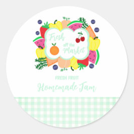 市場から届いたばかりの手作りジャムの花嫁シャワー ラウンドシール