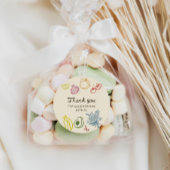 市場から届いたばかりの手描きの感謝 ラウンドシール