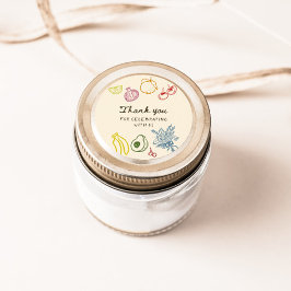 市場から届いたばかりの手描きの感謝 ラウンドシール