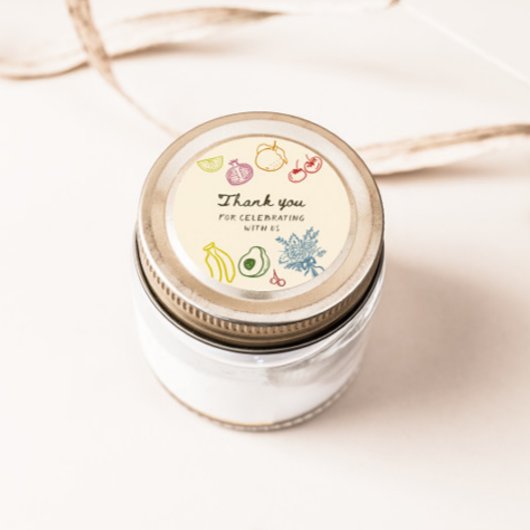 市場から届いたばかりの手描きの感謝 ラウンドシール